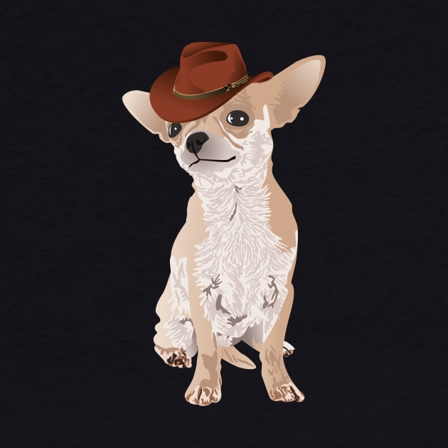 Cute Cowboy Chihuahua Dog T-Shirt by riin92